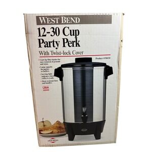 West Bend 12-30 Cup Party Perk Coffee Maker Percolator Twist-lock Cover 58030